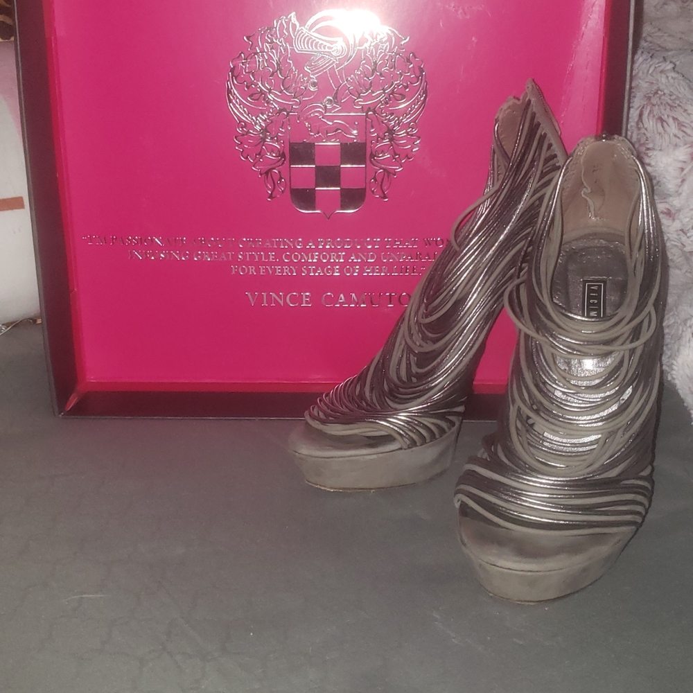 Vince Camuto Metallic Silver Heels